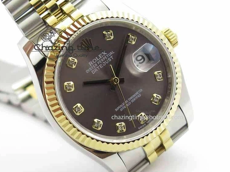 0410 DateJust 116234 SS YG BP Best Edition Gray Dial Diam Markers On SS YG Bracelet SA ZipUp 3745